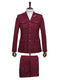 Mens Giovanni Testi 2 Piece Burgundy Suit – Slim Fit 4 Button Blazer with Notch Lapel & Flap Pockets