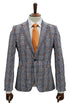 Stretch Fabric Suits - Slim Fit Suit in Color Grey ~ Orange - GTRVL1N-782 GREY/ORANGE