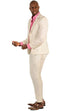 Stretch Fabric Suits - Slim Fit Suit in Color White-White - Giovanni Testi 2 button stretch White Travel Suit GTRVL2N-5509 WHITE-WHITE