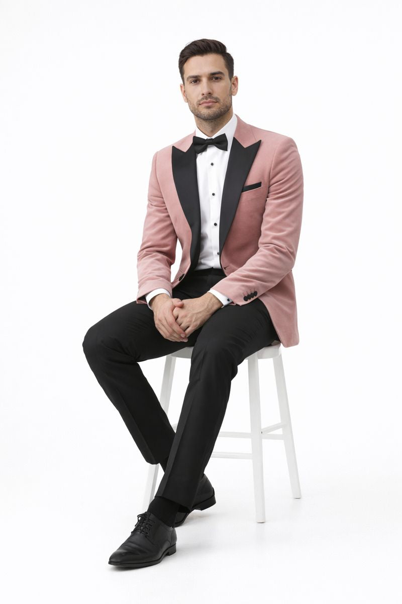 Pink Tuxedo for Men– Premium Satin Lapel Formal Suit