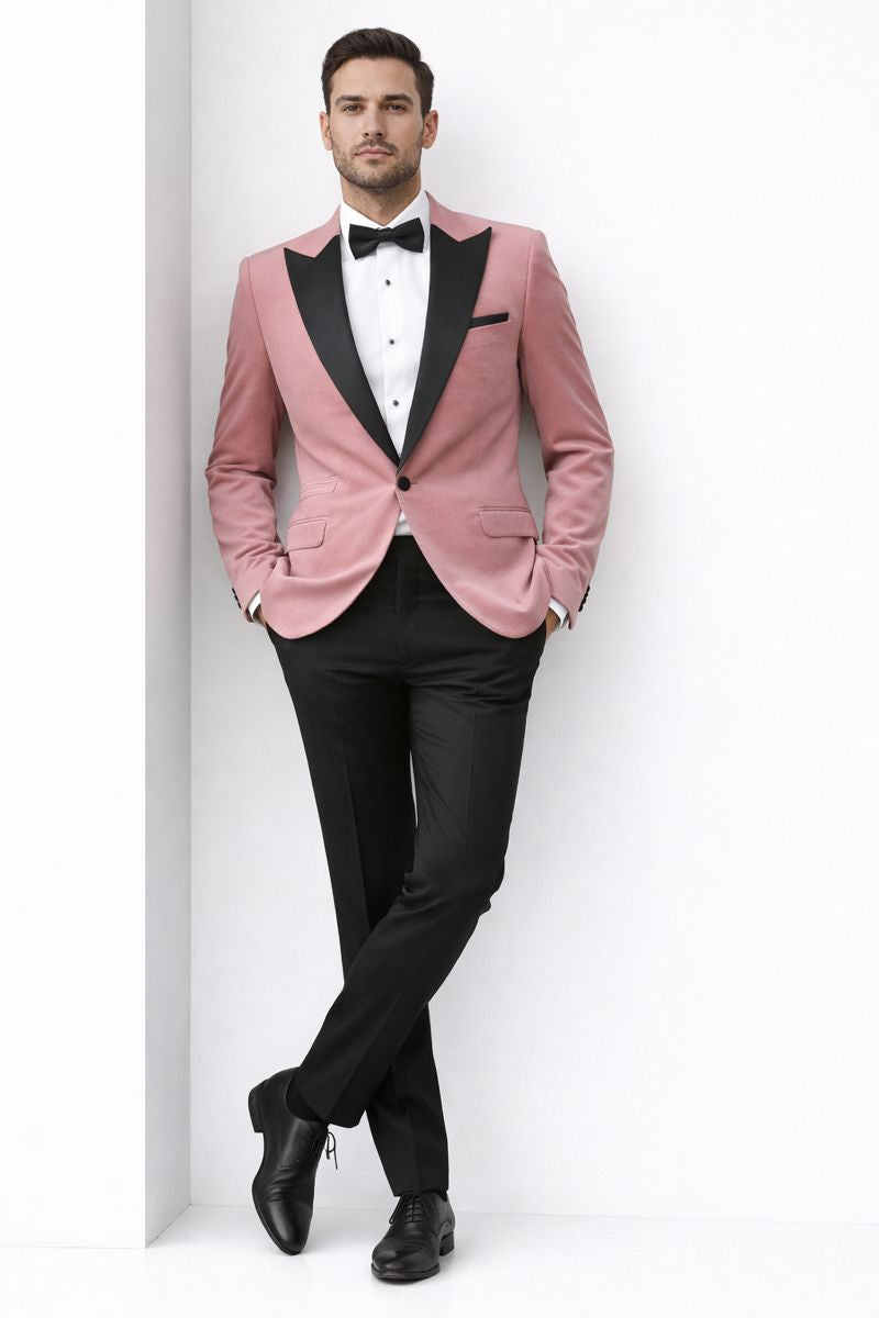 Pink Tuxedo for Men– Premium Satin Lapel Formal Suit
