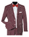1920s Mens Vested Bold Gangster Pinstripe Suit in Burgundy