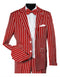 1920s Mens Vested Bold Gangster Pinstripe Suit in Red