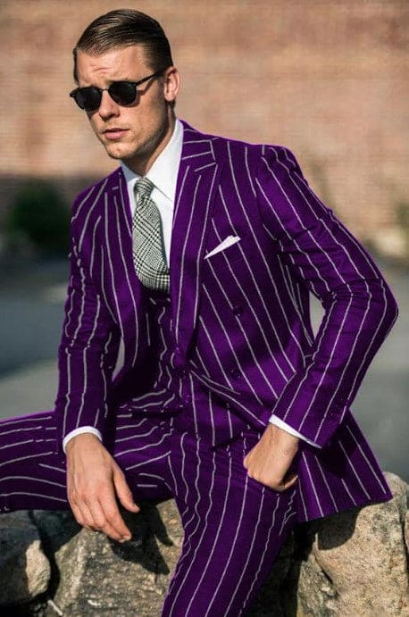 Mafia Outfit - Mobster Outfit - Italian costume - Dark Purple Suit