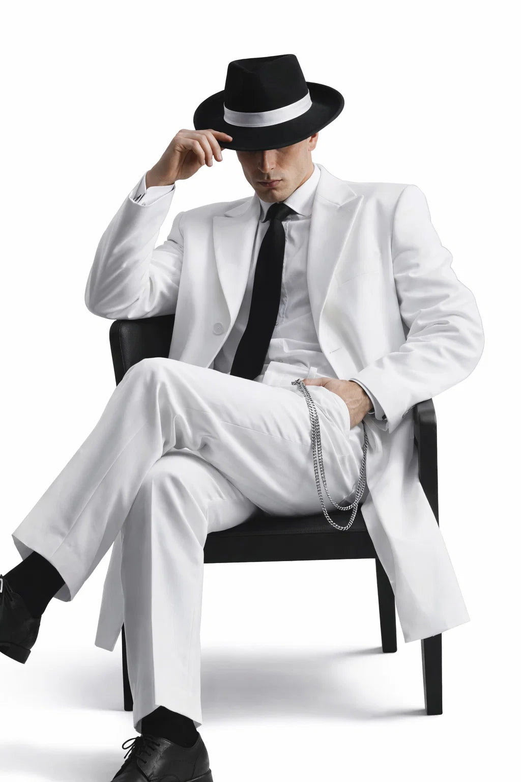 Gangster Suit - Mobster Suit - Mafia Suit For Mens Long Tuxedo Zoot White Suit