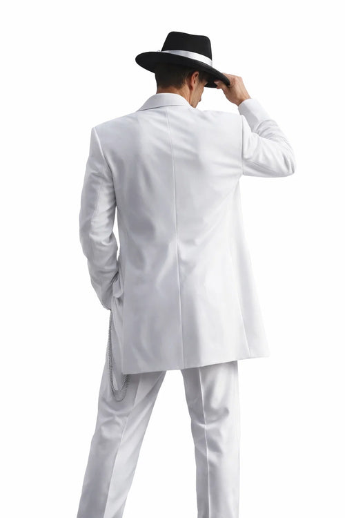 Gangster Suit - Mobster Suit - Mafia Suit For Mens Long Tuxedo Zoot White Suit