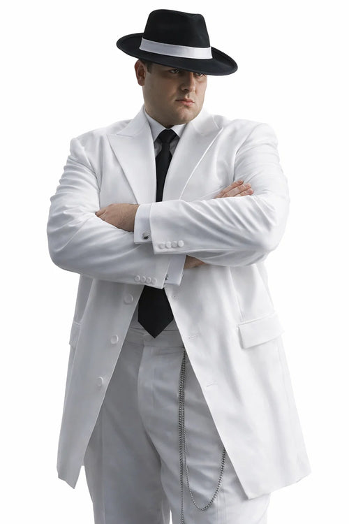 Gangster Suit - Mobster Suit - Mafia Suit For Mens Long Tuxedo Zoot White Suit