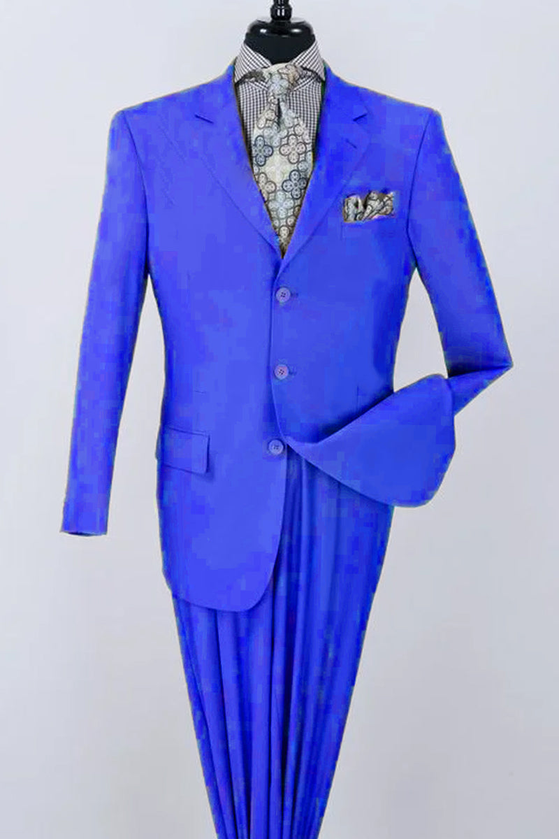 Apollo King Royal Blue Poplin Suit - Classic Fit Two-Piece