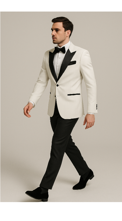 Black Gatsby Tuxedo - Classic 1920s-Inspired Mens Formal Suit