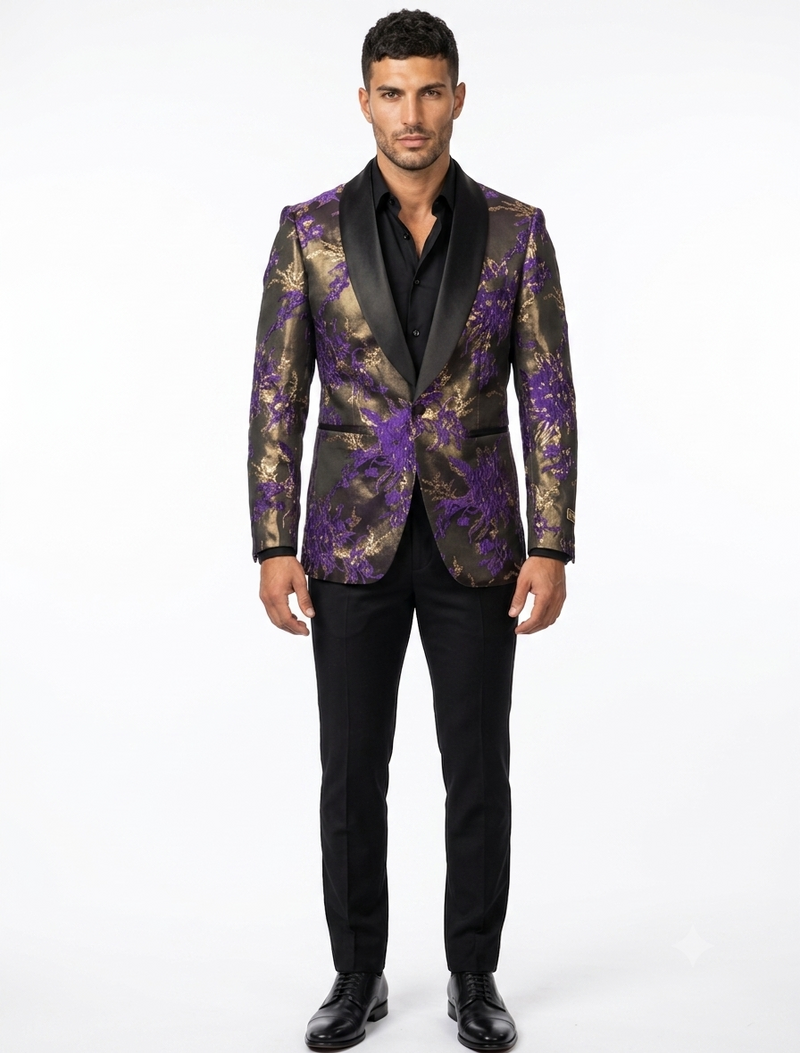 Mardi Gra Custom - Purple and Gold Two Toned Tuxedo