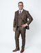 Mens Ticket Pocket Peak Lapel Double breasted Vest 100% Wool Tom Ford Style Modern Fit in Color "Brown" By Statement