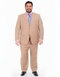 Men's Portly Executive Fit Solid Tan Light Brown Two Button 2 Piece Suit Executive Fit Suit - Mens Portly Suit