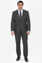 Mix And Match Suits Men's Portly Fit Charcoal Gray Solid 2 Button Super 130'S Suit - Options: Dark Grey Suit Executive Fit Suit - Mens Portly Suit