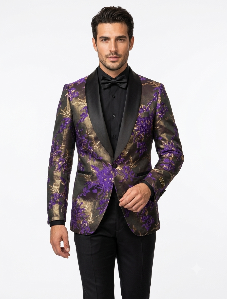 Mardi Gra Custom - Purple and Gold Two Toned Tuxedo