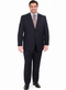 Mix And Match Suits Men's Two Button Portly Solid Dark Navy Blue Suit For Men Super 140'S Suit Executive Fit Suit - Mens Portly Suit