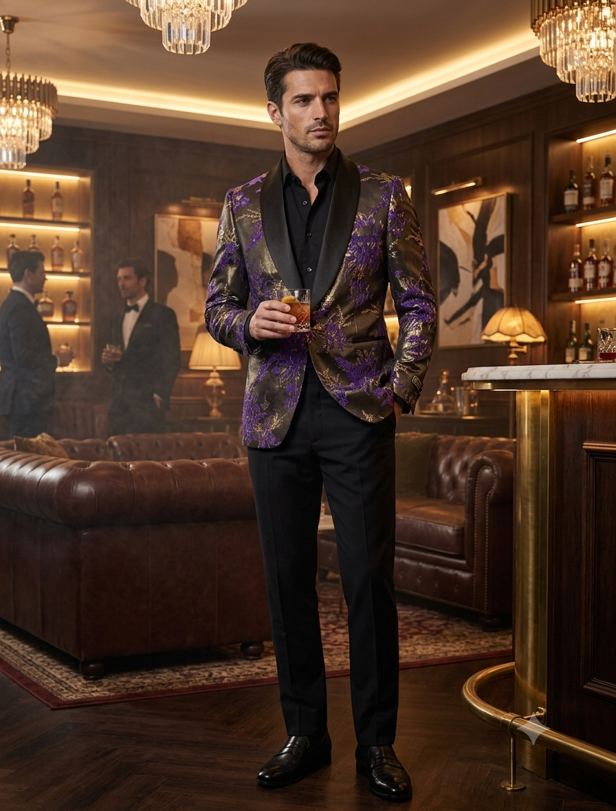 Mardi Gra Custom - Purple and Gold Two Toned Tuxedo