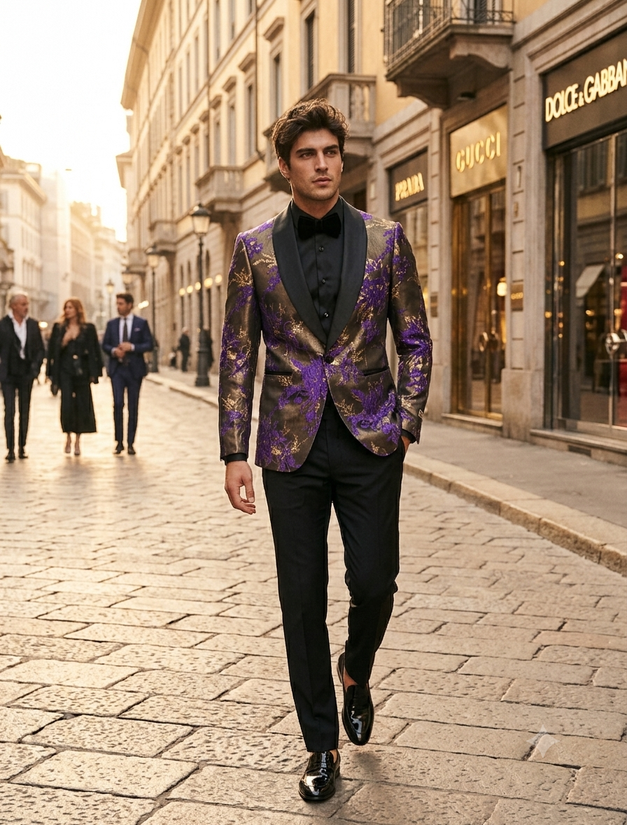 Mardi Gra Custom - Purple and Gold Two Toned Tuxedo