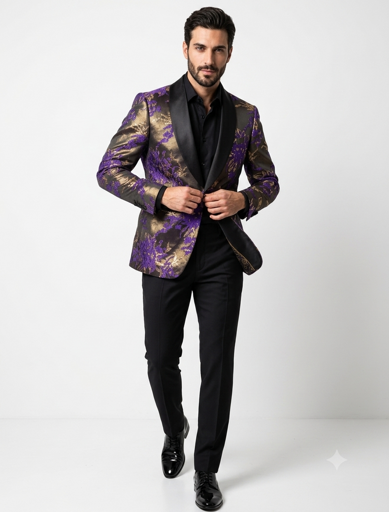 Mardi Gra Custom - Purple and Gold Two Toned Tuxedo