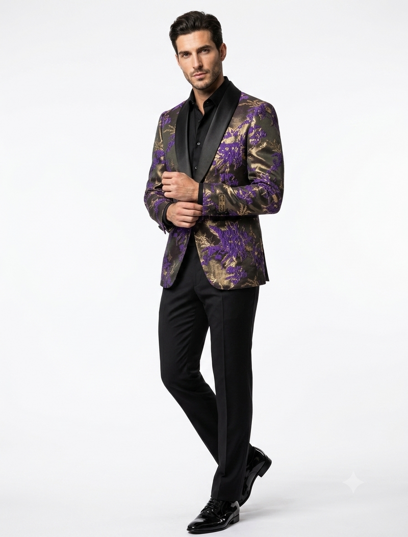 Mardi Gra Custom - Purple and Gold Two Toned Tuxedo