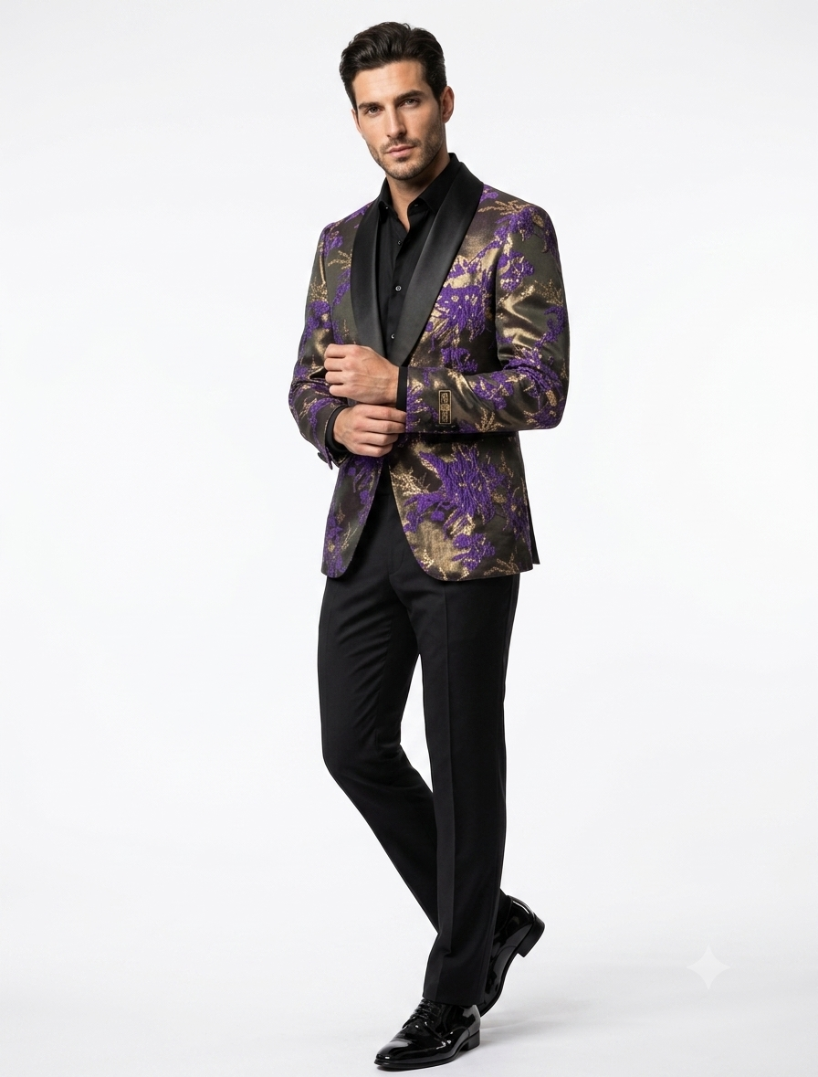 Mardi Gra Custom - Purple and Gold Two Toned Tuxedo