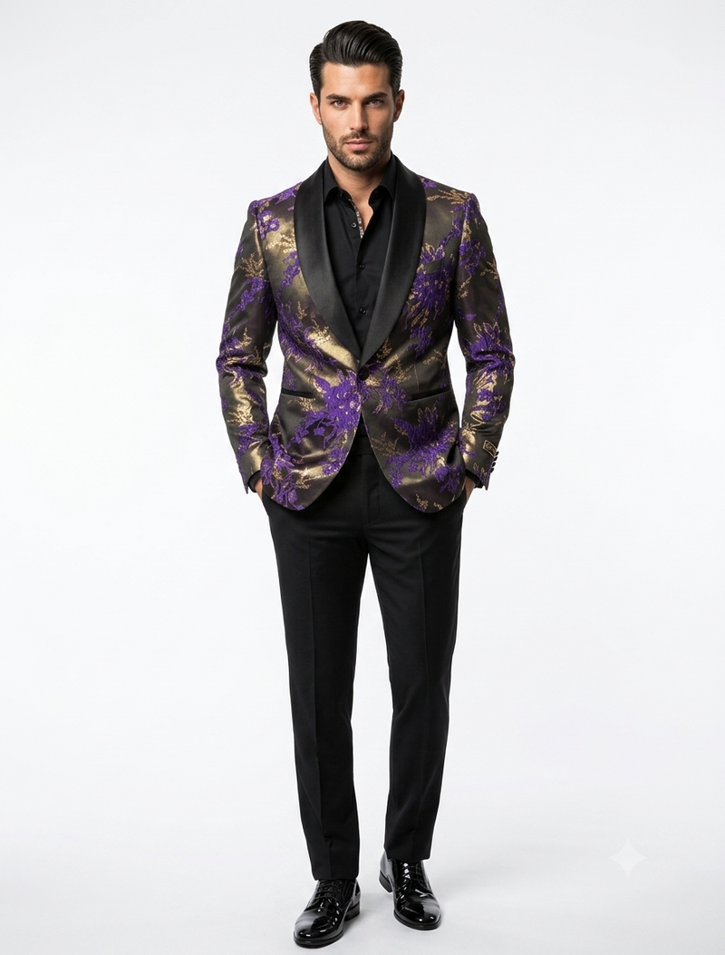 Mardi Gra Custom - Purple and Gold Two Toned Tuxedo