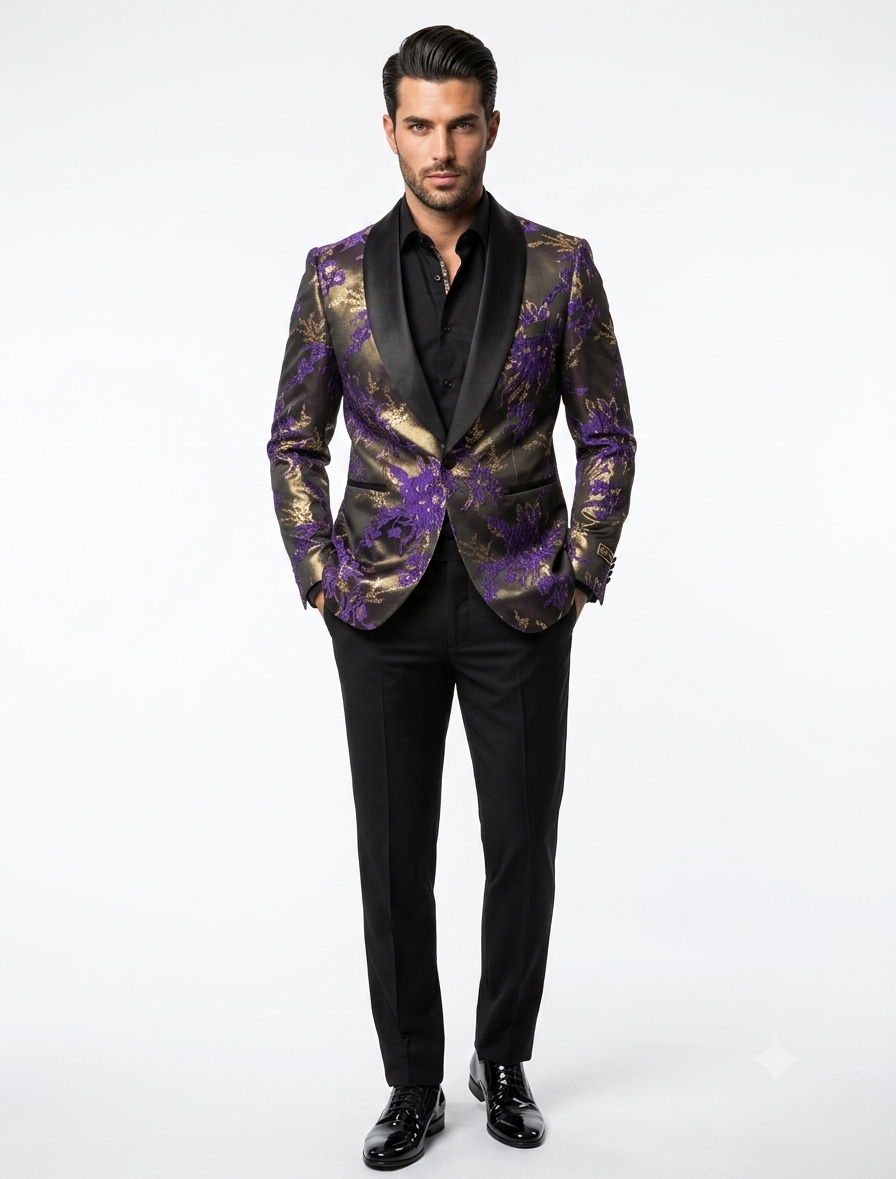 Mardi Gra Custom - Purple and Gold Two Toned Tuxedo