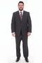 Mix And Match Suits Men's Two Button Fully Lined Portly Fit Gray Plaid With Blue Overcheck Suit Executive Fit Suit - Mens Portly Suit