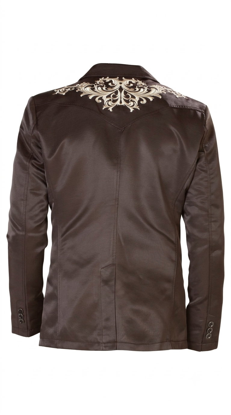 Mens Cowboy Blazer - Western Jacket in Color "Brown" Ultra Slim Fitted (Buy 1 Size UP)