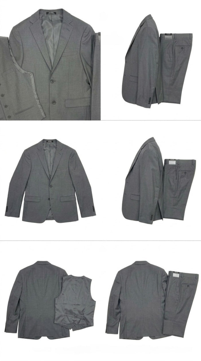 West End 9-1012V121 3PCS Ultra Slim Fit Suit Light Grey
