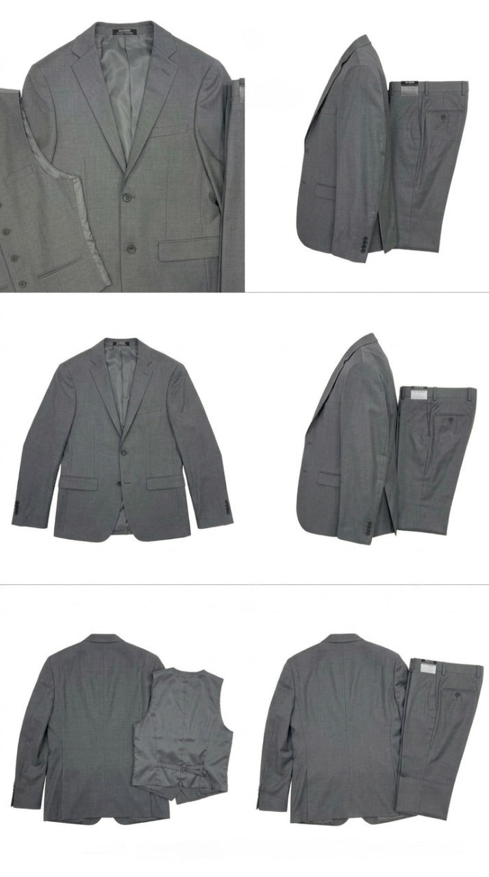West End 9-1012V121 3PCS Ultra Slim Fit Suit Light Grey