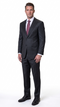 Statement Men's Modern Fit 2 Piece 100% Super 200 Wool Suit Peak Lapel in Black - image 2
