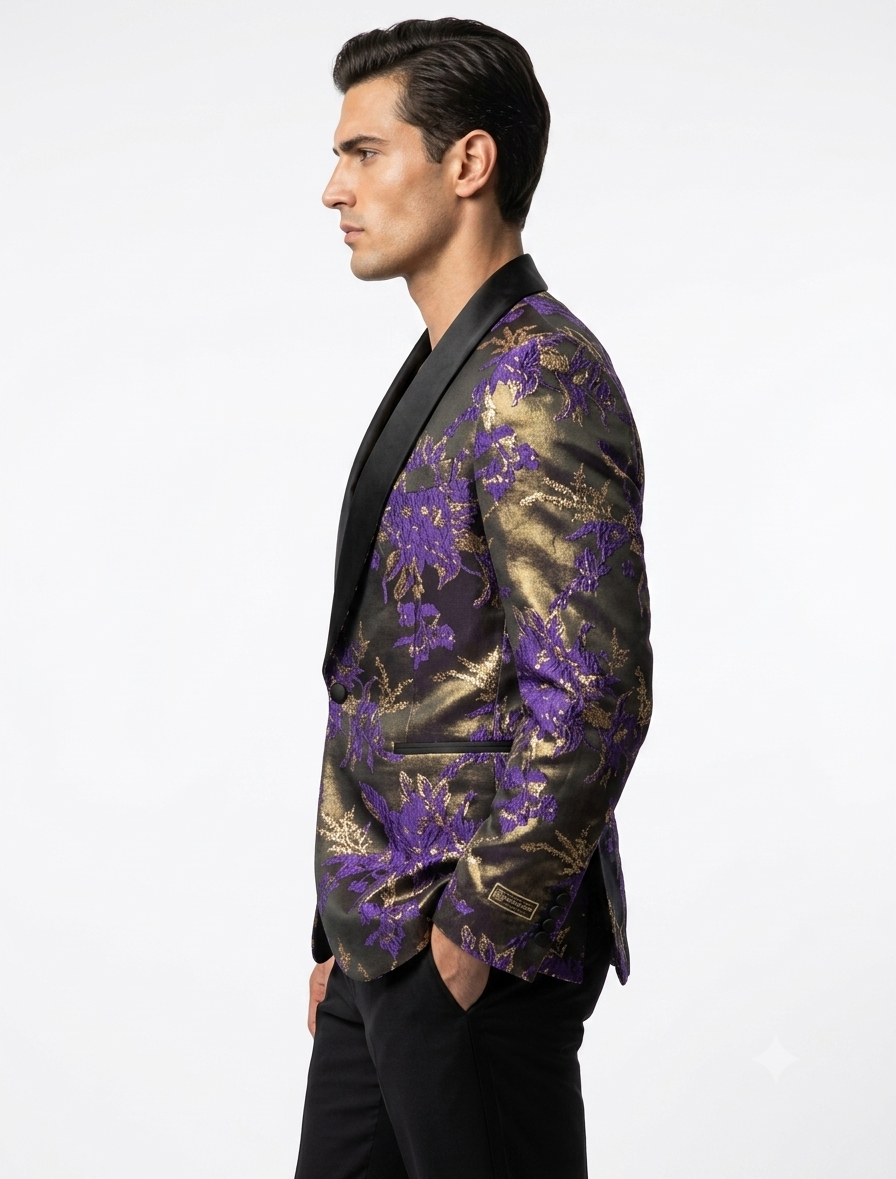 Mardi Gra Custom - Purple and Gold Two Toned Tuxedo