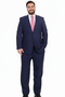 Mix And Match Suits Men's Plaid Pattern Portly Fit Blue Two Button Fully Lined Suit Executive Fit Suit - Mens Portly Suit
