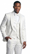 Men's White Floral Shawl Lapel Tuxedo Set with Satin Trim for Wedding & Prom
