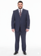 Mix And Match Suits Men's 2 Button Portly Fit Blue Plaid Pattern With Overcheck Suit Executive Fit Suit - Mens Portly Suit