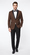 Men’s Dark Brown Tuxedo Suit, Brown Wedding Formal Suit with Black Shawl Lapel