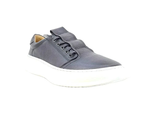Mens Genuine Calfskin Leather Slip-On Sneakers