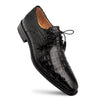 Giovane Fuscus Black Crocodile Cap Toe Derby Shoes by Mezlan – Genuine Exotic Leather Made in Spain
