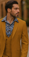 Great Gatsby Guy Costumes - Gold Suit With Double Breasted Vest