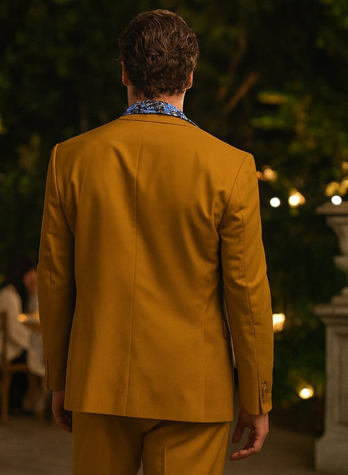 Great Gatsby Guy Costumes - Gold Suit With Double Breasted Vest