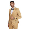 Floral Mens 3PC Suit w/ Double Breasted Vest by Tazzio, Golden
