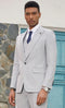 Mens Grey Pinstripe Suit - One Button Peak Lapel Gray Pinstripe Suit Light Grey