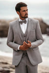 Smoking Traje - Esmoquin - Smoking Para Hombre - Gray Tuxedo - Notch Label Trajes De Novio
