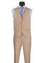 Plaid Suit - Windowpane Suit - Checkered Suit - Mens Vested Beige Suit