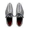 Marco Di Milano Cancun Men's Shoes Gray Exotic Hornback Crocodile Skin Derby Oxfords