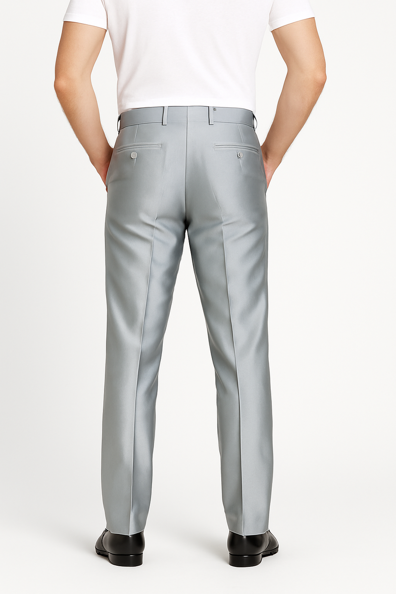 Men's Silver Grey ~ Gray Shiny Sharkskin Pant Slacks / Tuxedo Flashy Looking