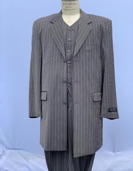 Pimp Jacket Pattern Mens Pimp Coat + Pimp Jacket Vest and Pants - Gangster Gray Fabric Suit ...