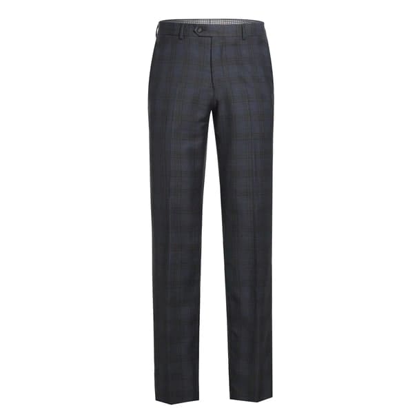 Stretch Performance Single Breasted Slim Fit Grey and Tan Plaid
