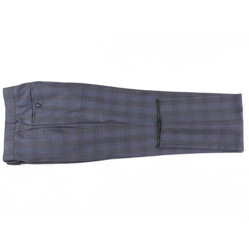 Stretch Performance Single Breasted Slim Fit Grey and Tan Plaid