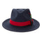 Men's Classic Two Tone Fedora Dress Hat in Navy & Red